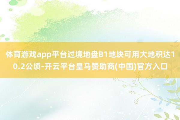 体育游戏app平台过境地盘B1地块可用大地积达10.2公顷-开云平台皇马赞助商(中国)官方入口