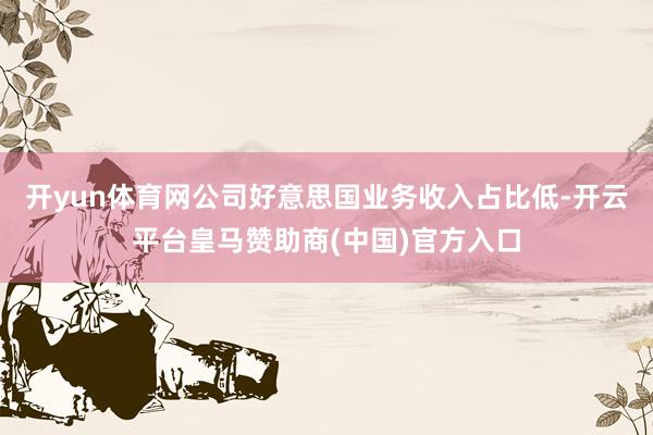 开yun体育网公司好意思国业务收入占比低-开云平台皇马赞助商(中国)官方入口
