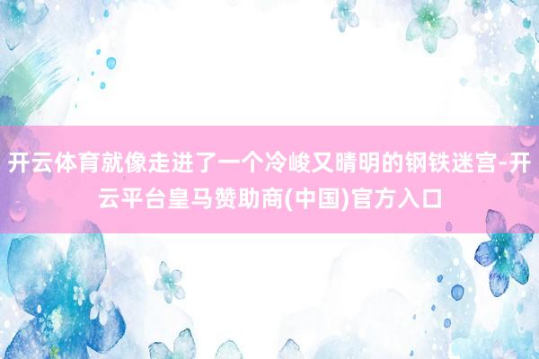 开云体育就像走进了一个冷峻又晴明的钢铁迷宫-开云平台皇马赞助商(中国)官方入口